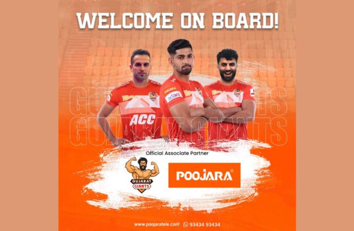 Poojara Telecom join hands with Gujarat Giants as Official Associate Partner in Pro Kabaddi League 2023