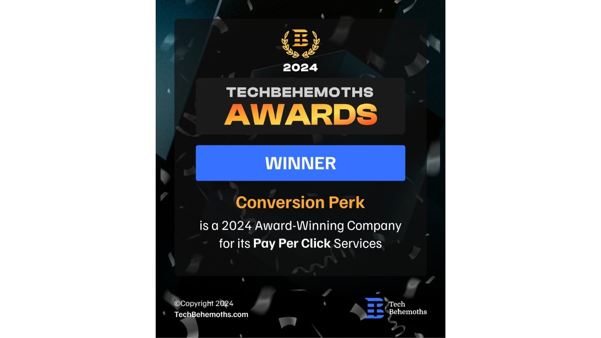 Conversion Perk Crowned 1 in TechBehemoths Awards 2024 for PPC, SEO, and Digital Strategy