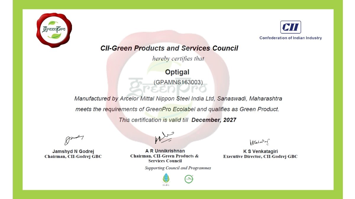 AM/NS India’s Coated Products Secure Prestigious GreenPro Ecolabel Certification as Green Products