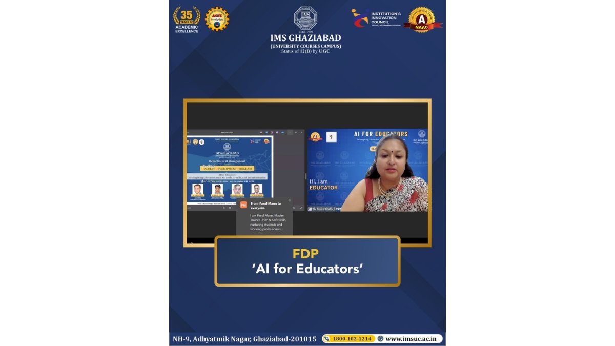 IMS Ghaziabad Concludes Impactful Week-Long FDP on AI for Educators